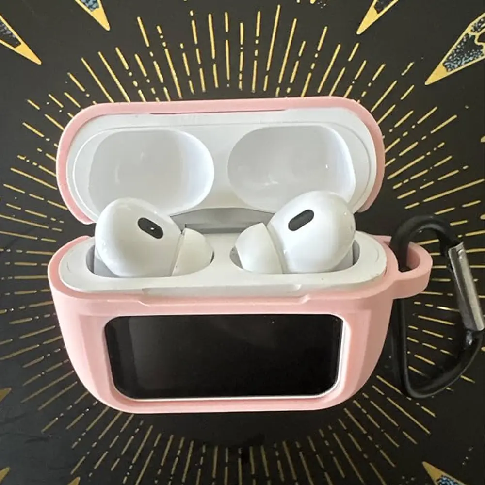 A9 Pro AirPods Pro 2 Silicone Case with Screen - T-Pink