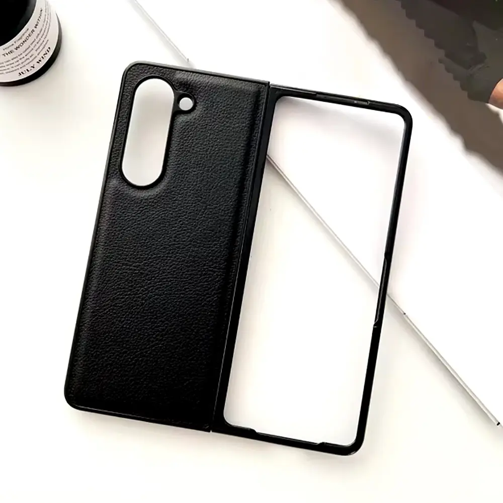 Samsung Galaxy Z Fold 5 Official Luxuary Leather Back Case (Black)
