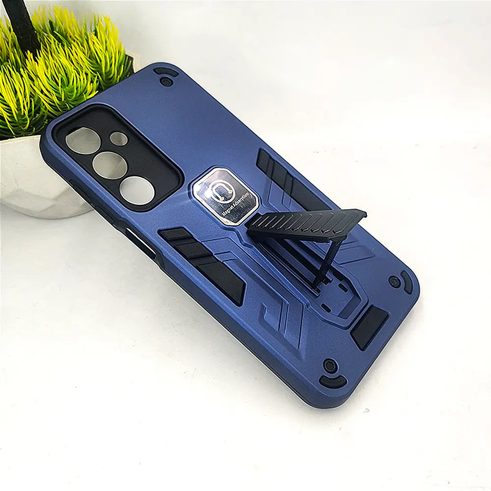 Samsung A16 Armour With Stand Back Case (Navy Blue)