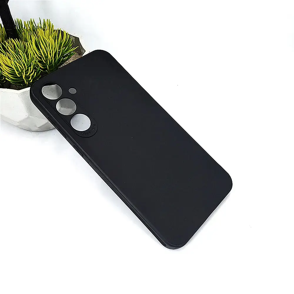 [PO4BSA25-4-2] Samsung Galaxy A25 Matte Soft Silicone Paper Back Case (Black)