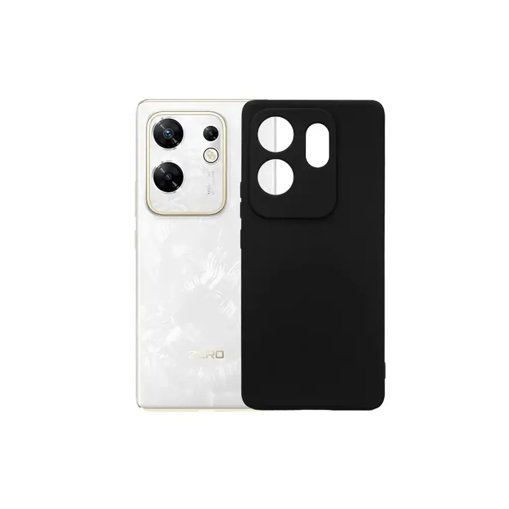 Infinix Zero 30 4G Matte Soft Silicone Paper Back Case (Black)