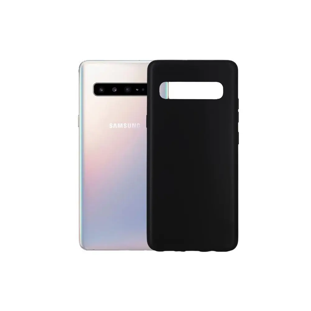 Samsung Galaxy S10 5G Matte Soft Silicone Paper Back Case (Black)