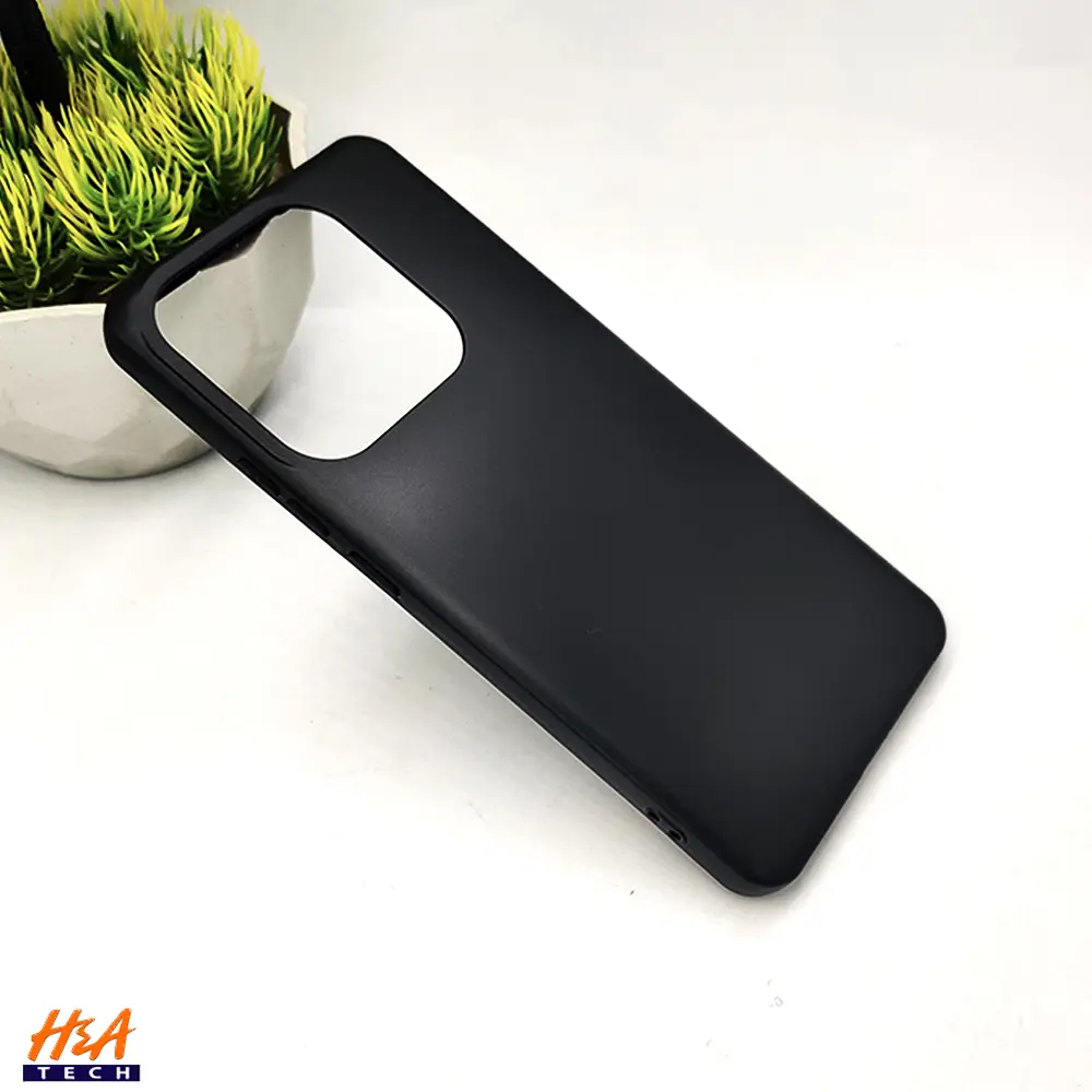 Xiaomi Redmi Note 14 4G Matte Soft Silicone Paper Back Case (Black)