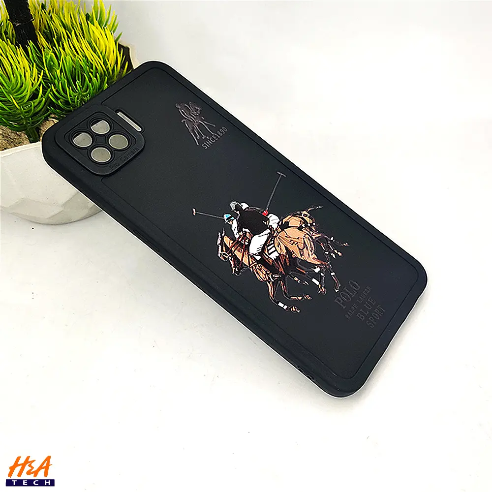 Black Soft Silicone Printed Back Case for Oppo F17