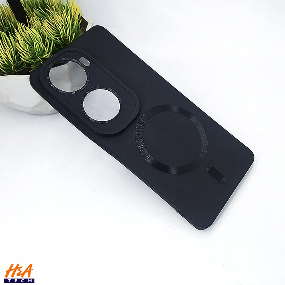 Vivo V40e 5G Soft Silicone Magsafe Logo Back Case (Black)