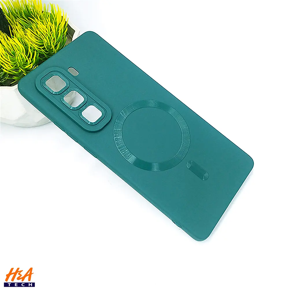 Infinix Hot 50 Pro Plus Soft Silicone Magsafe Logo Back Case (Green)