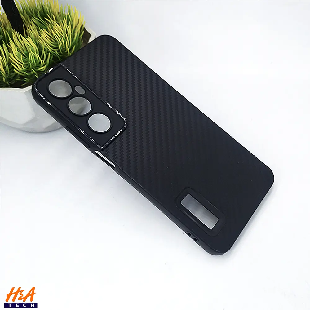 Oppo Realme C65 Carbon New Paper Back Case (Black)