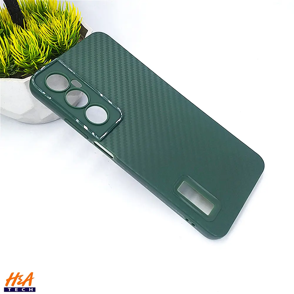 Oppo Realme C65 Carbon New Paper Back Case (Army Green)