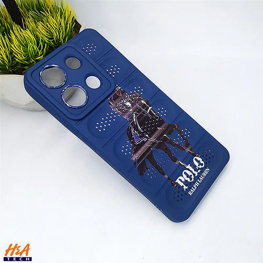 [PO14BMINOT13-46-17] Xiaomi Redmi Note 13 4G Cooling Mesh 3D Printed Silicone Case - Navy Blue