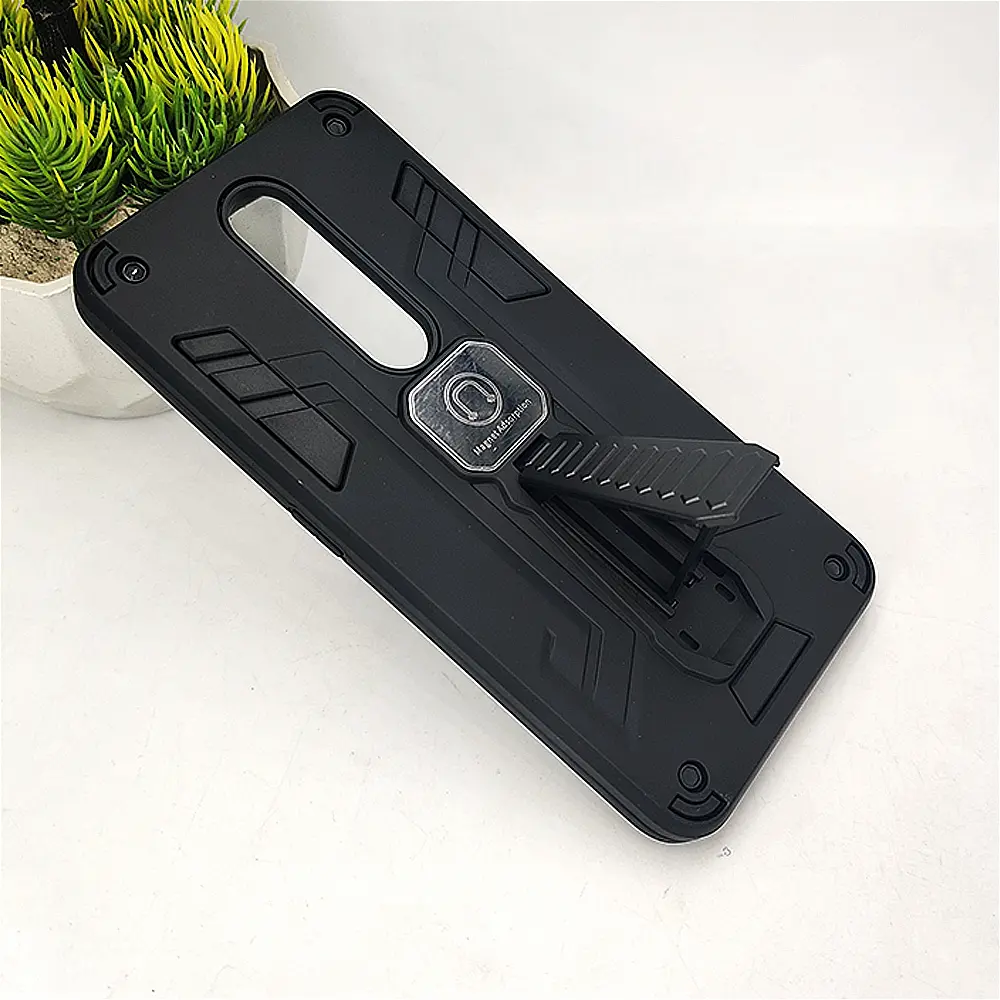 Oppo F11 Pro Armor With Stand Back Case (Black)