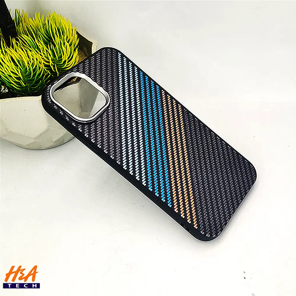 [PO58BIPXI-1-2] iPhone 11 Pro Fiber Fusion Stripe Edition Back Case (Black)