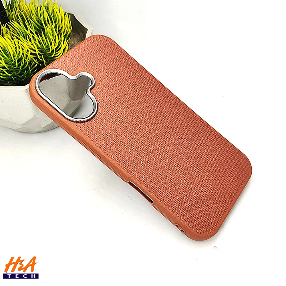 iPhone 16 Fiber Fusion Stripe Edition Back Case (Brown)