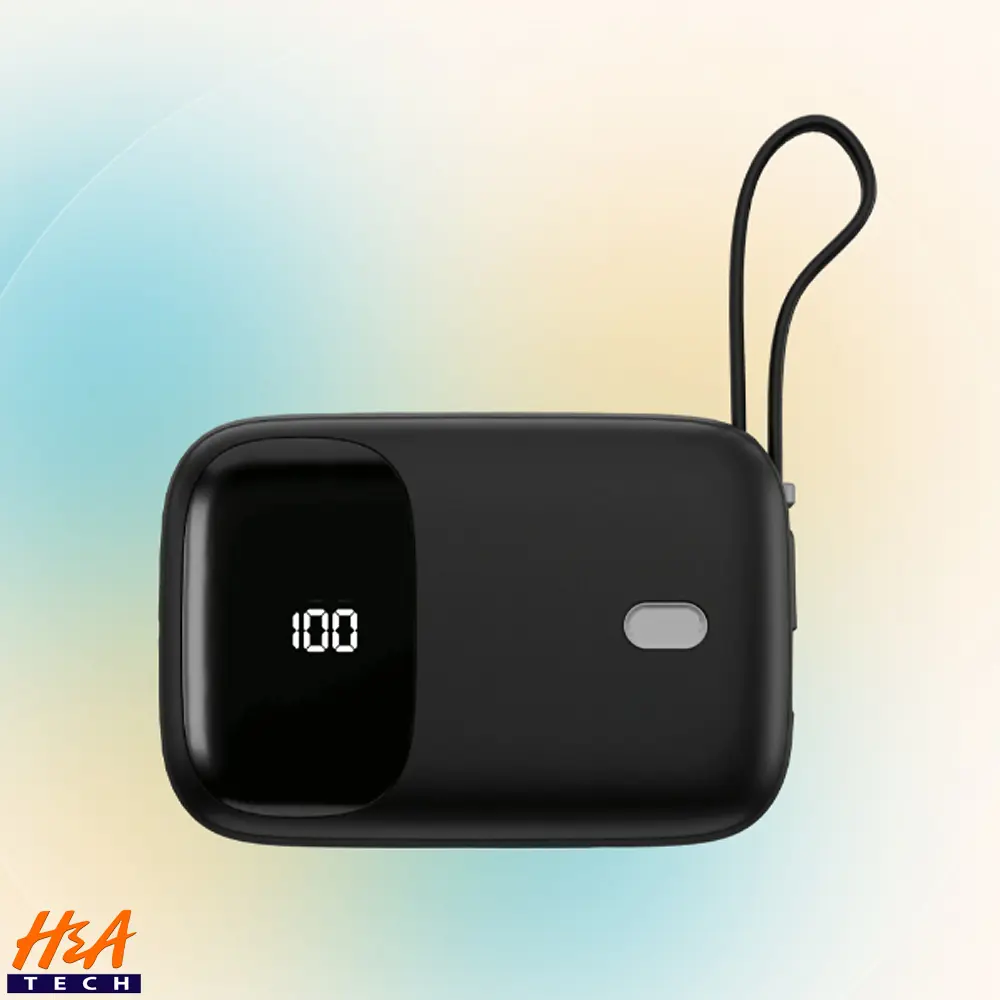 [PB10RN-1] Ronin R-4030 Mini Power Bank - 10000mAh with 20W Fast Charge & Built-in Cable