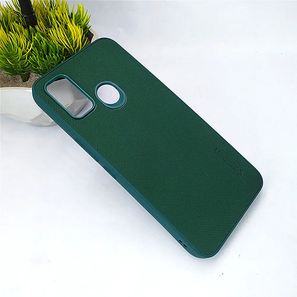 Tecno Spark 7|Spark 7T Spigen Hard Dotted Leather Back Case (Green)