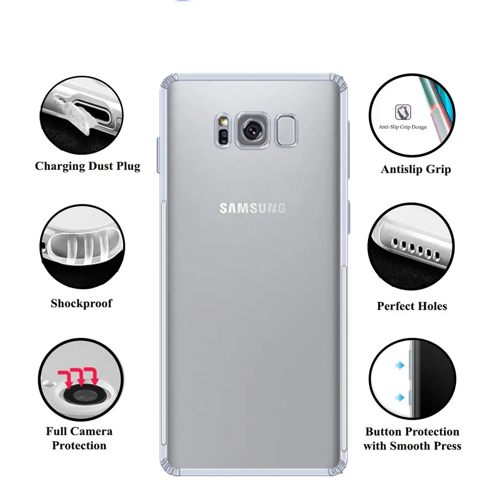 Samsung Galaxy S8 Plus Dust Plug Transparent Back Case