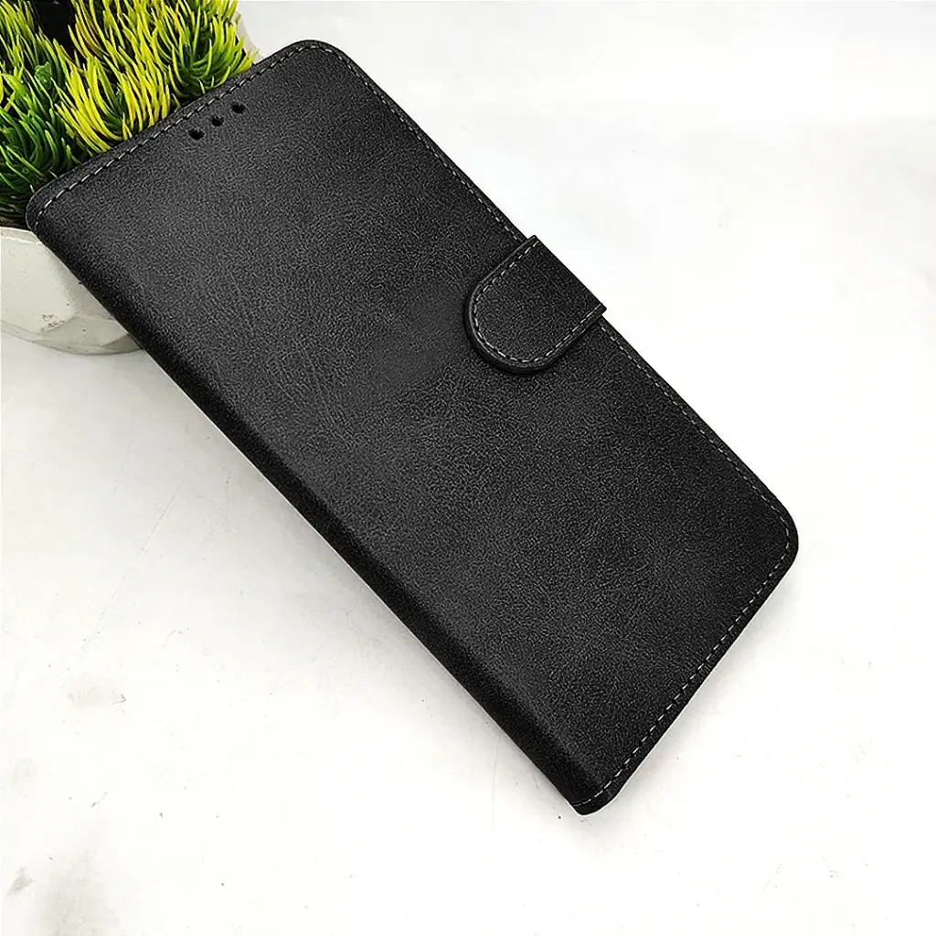Xiaomi Redmi 13C|Poco C65 Luxuary Leather Book Case (Black)