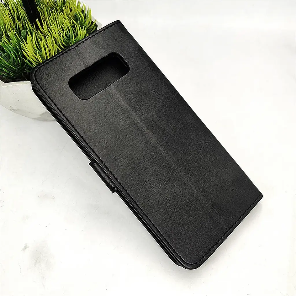 [PO42FBS8PL-2-2] Samsung Galaxy S8 Plus Luxuary Leather Book Case (Black)