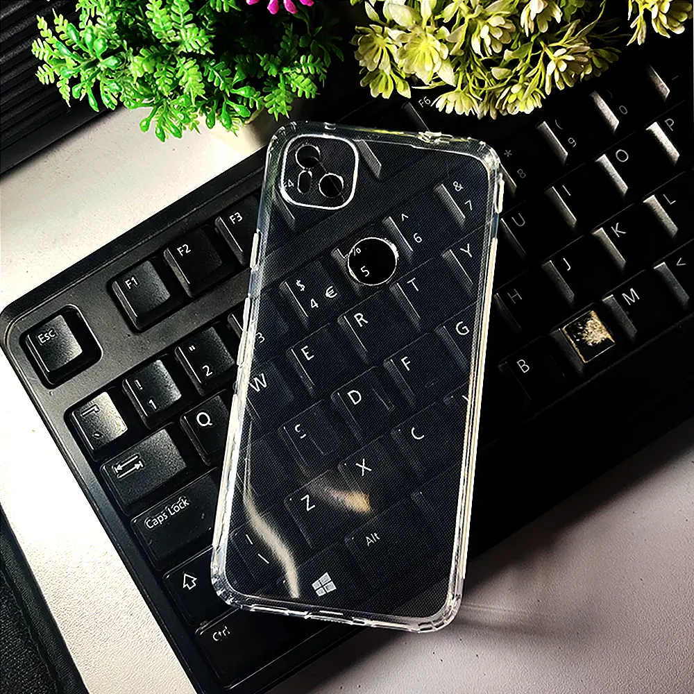 [PO7BGPXL4A 4G-3] Google Pixel 4A 4G Dust Plug Transparent Back Case