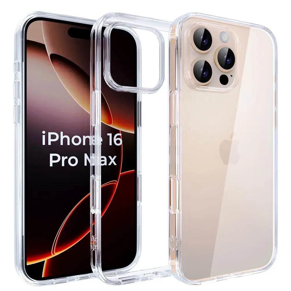 iPhone 16 Pro Max Berlia Clear Hard Transparent|TPU Back Case