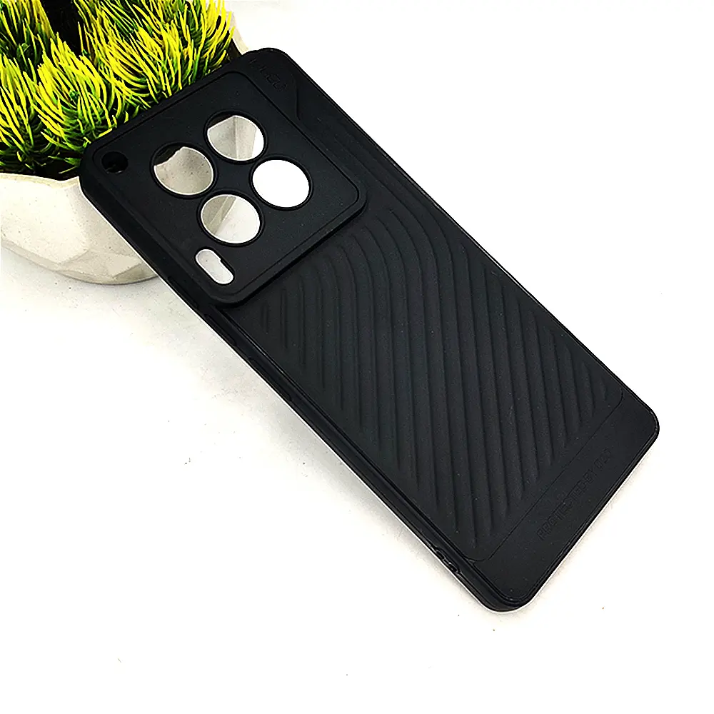 Tecno Camon 30 4G GEAR 4 Luxuary Carbon Texture Soft Silicone Back Case (Black)