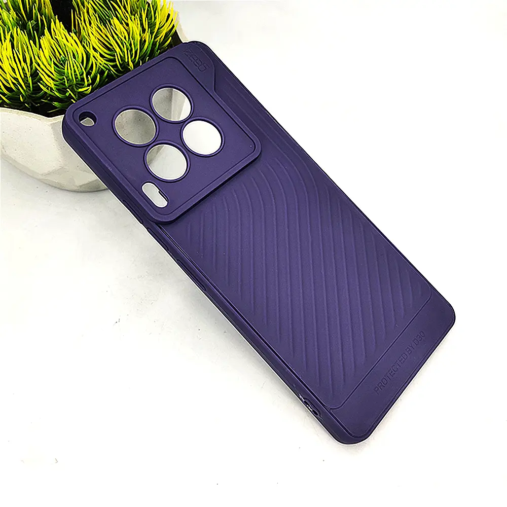 Tecno Camon 30 4G Luxury Carbon Texture Silicone Case - Purple