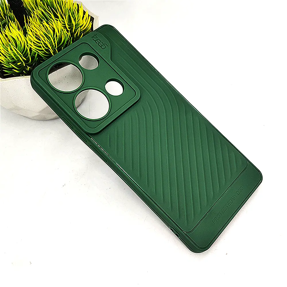 Xiaomi Redmi Note 13 Pro GEAR 4 Luxuary Carbon Texture Soft Silicone Back Case (Green)