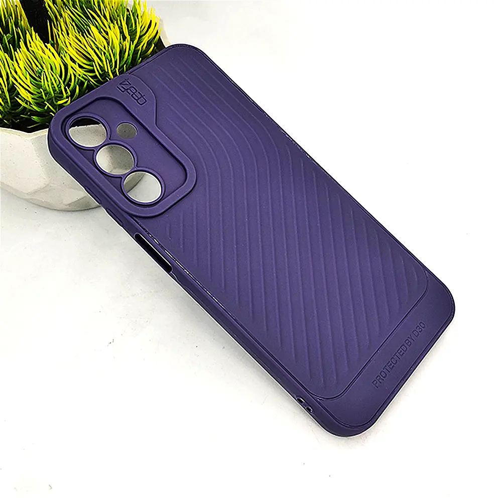 Samsung Galaxy A15 4G|5G GEAR 4 Luxuary Carbon Texture Soft Silicone Back Case (Purple)