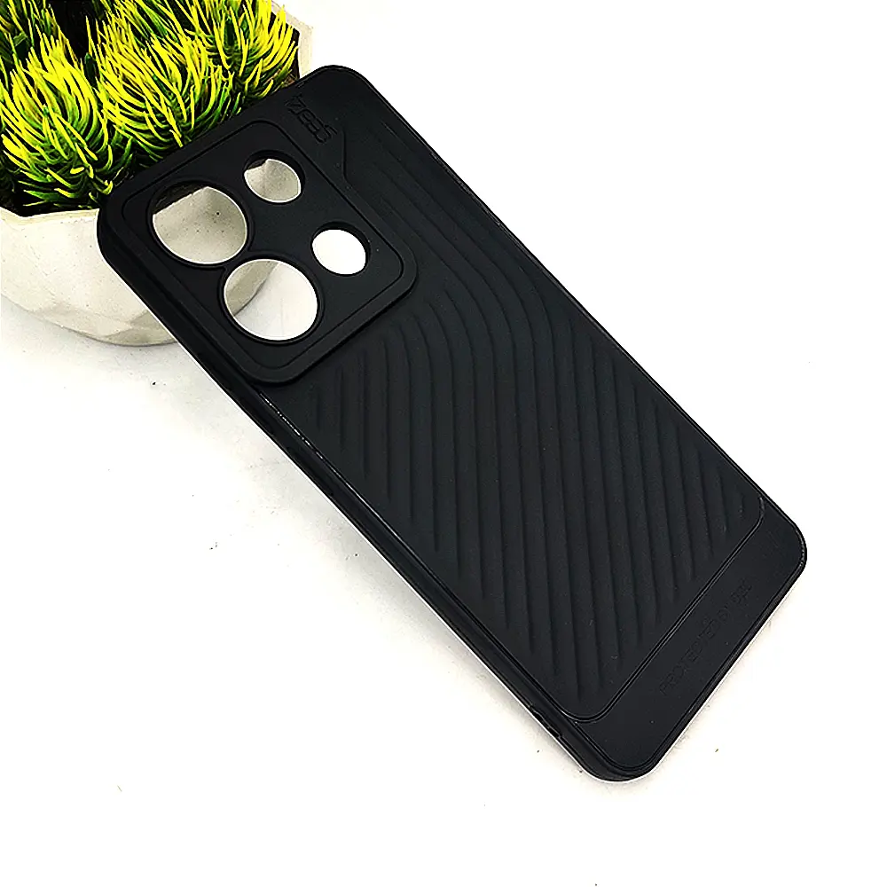 Xiaomi Redmi Note 13 4G GEAR 4 Luxuary Carbon Texture Soft Silicone Back Case (Black)