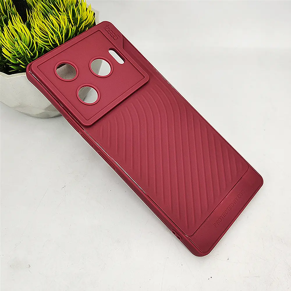 [PO14BTCMN30PR-12-21] Tecno Camon 30 Pro GEAR 4 Luxuary Carbon Texture Soft Silicone Back Case (Maroon)