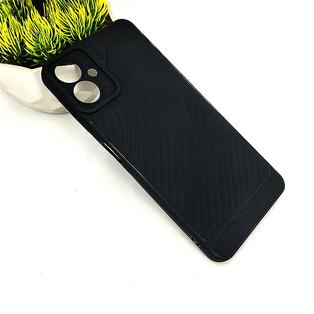 Samsung Galaxy A06 GEAR 4 Luxuary Carbon Texture Soft Silicone Back Case (Black)
