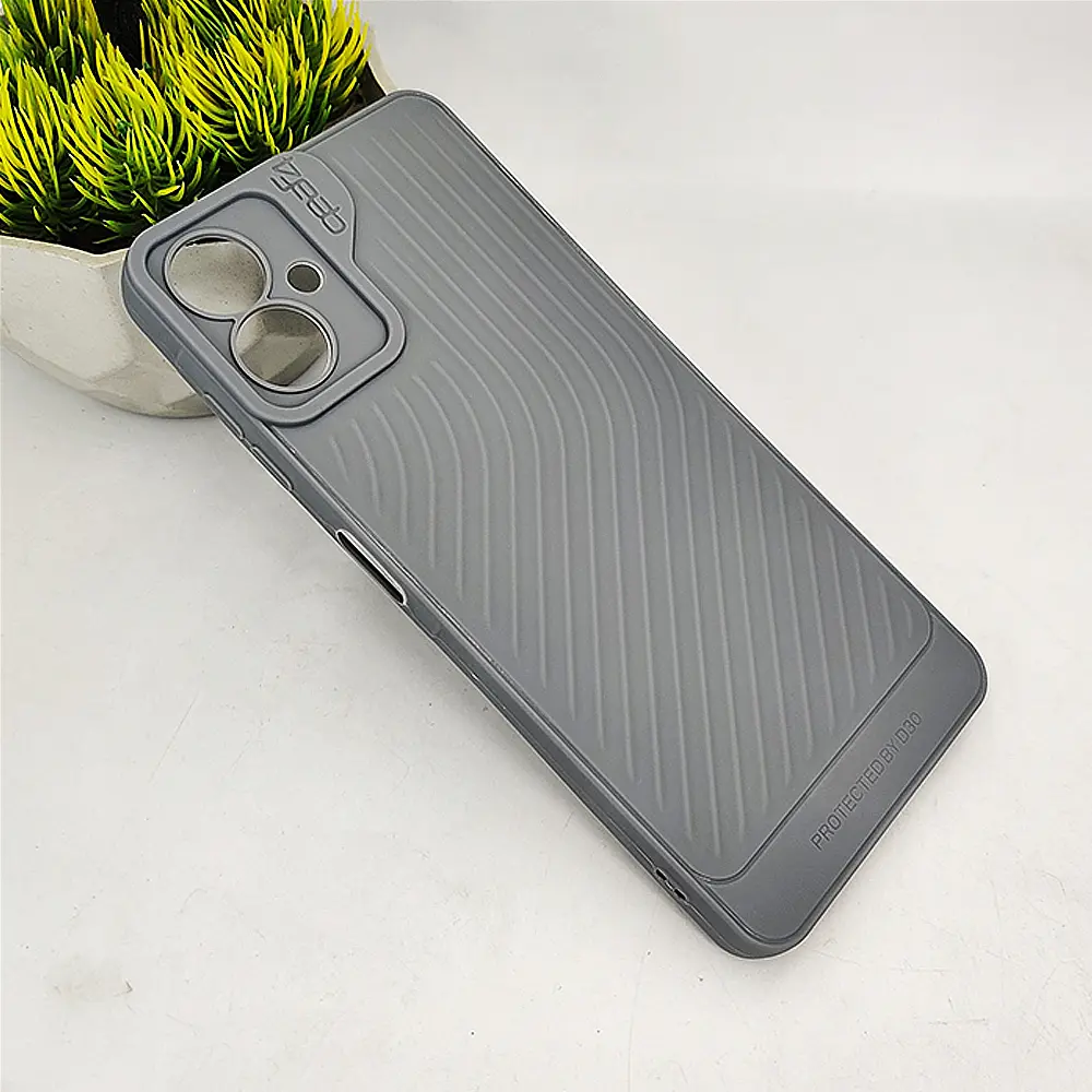 Samsung Galaxy A06 GEAR 4 Luxuary Carbon Texture Soft Silicone Back Case (Gray)