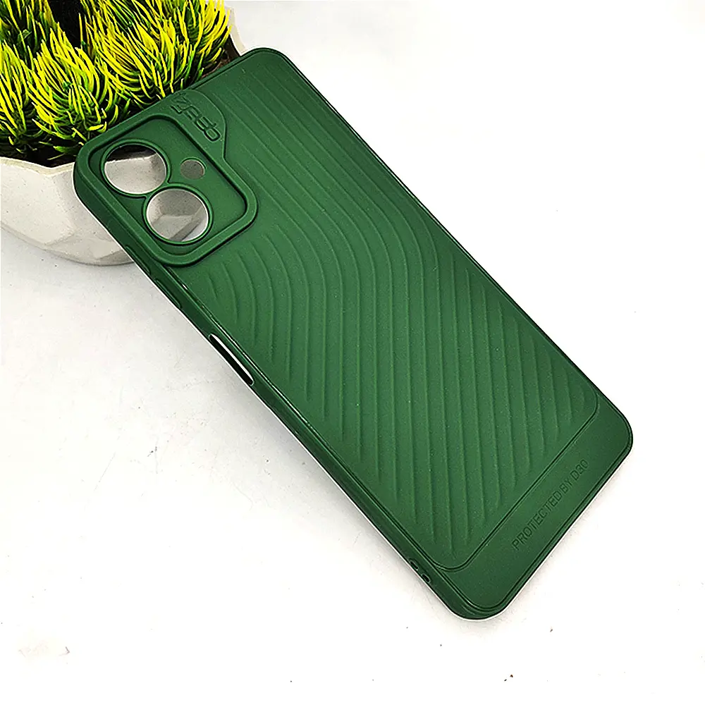 Samsung Galaxy A06 GEAR 4 Luxuary Carbon Texture Soft Silicone Back Case (Green)