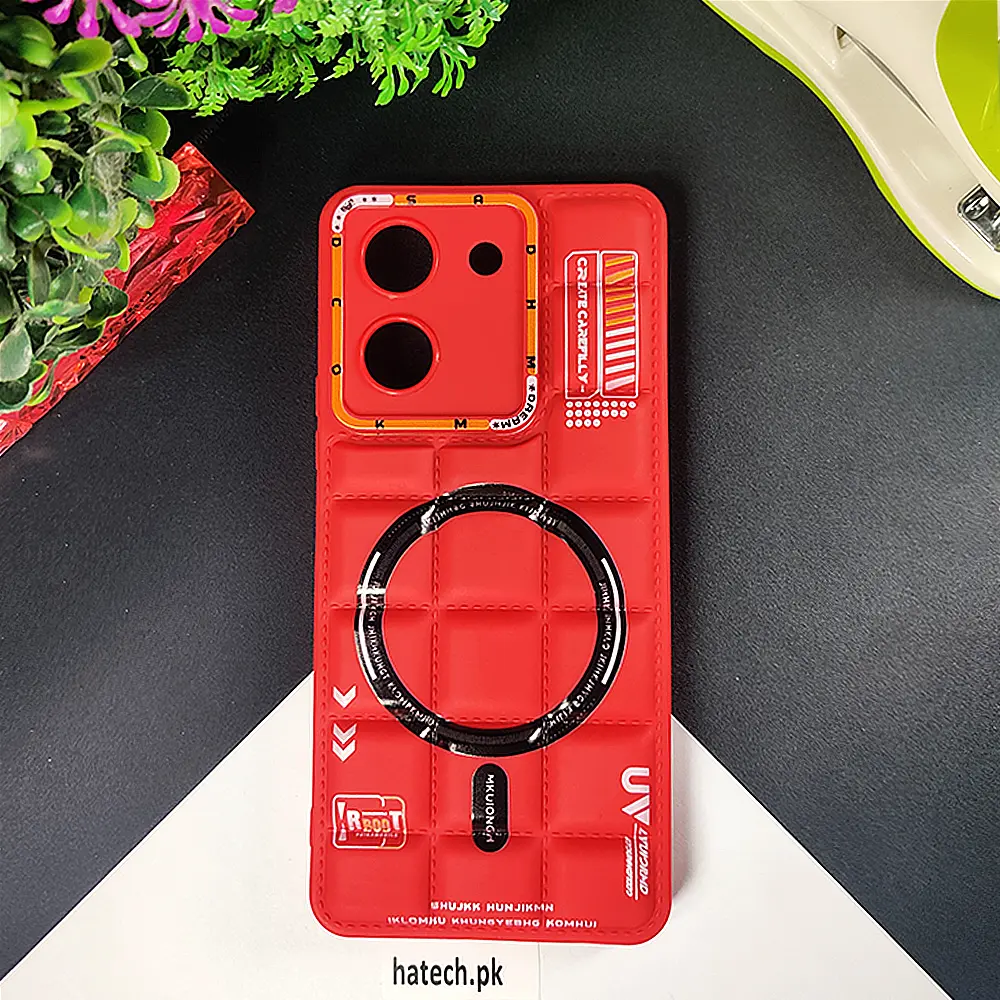 Vivo Y36 4G/5G/Y27s 3D Cubes Puffer Printed Back Case - Red