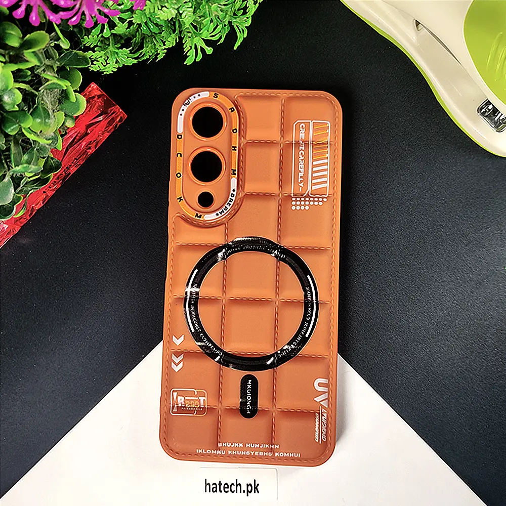 Vivo Y17s 4G 3D Cubes Puffer Printed Back Case - Brown Design