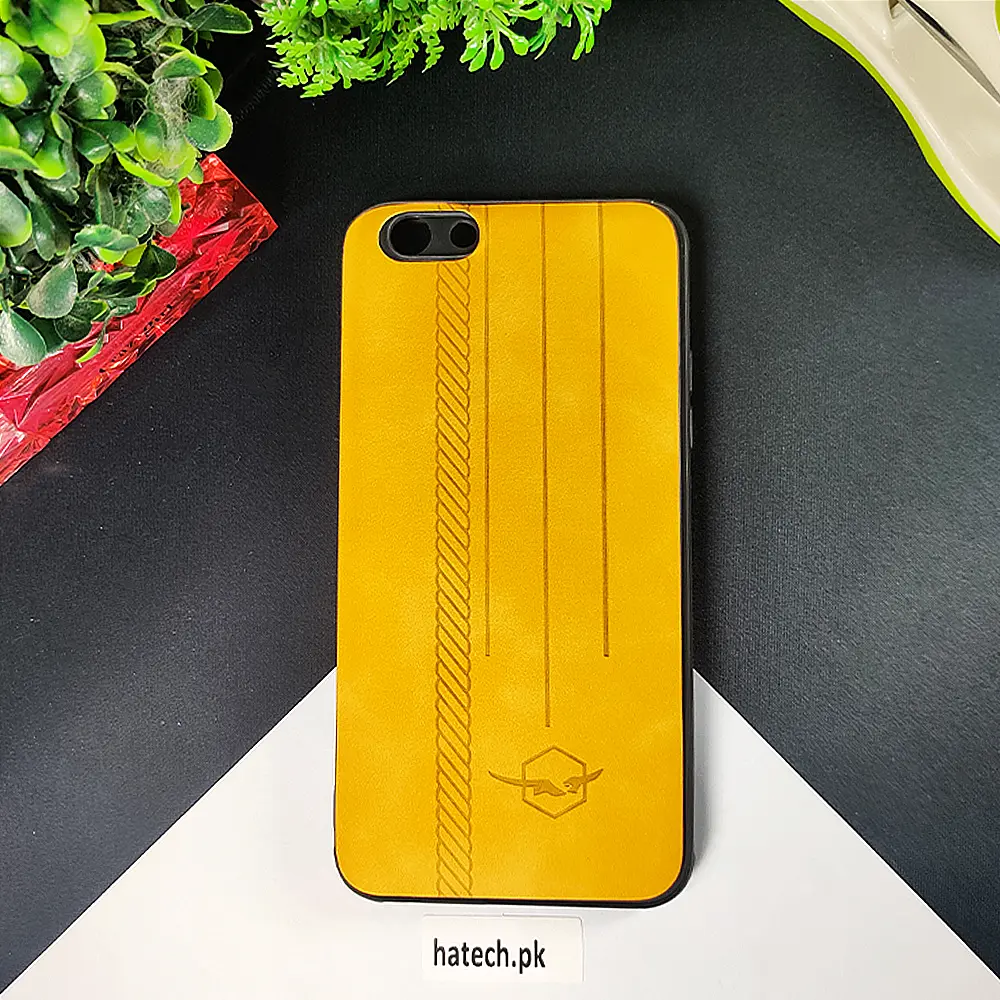 Oppo F3/A77 Leather Back Case - Stylish Yellow Protection