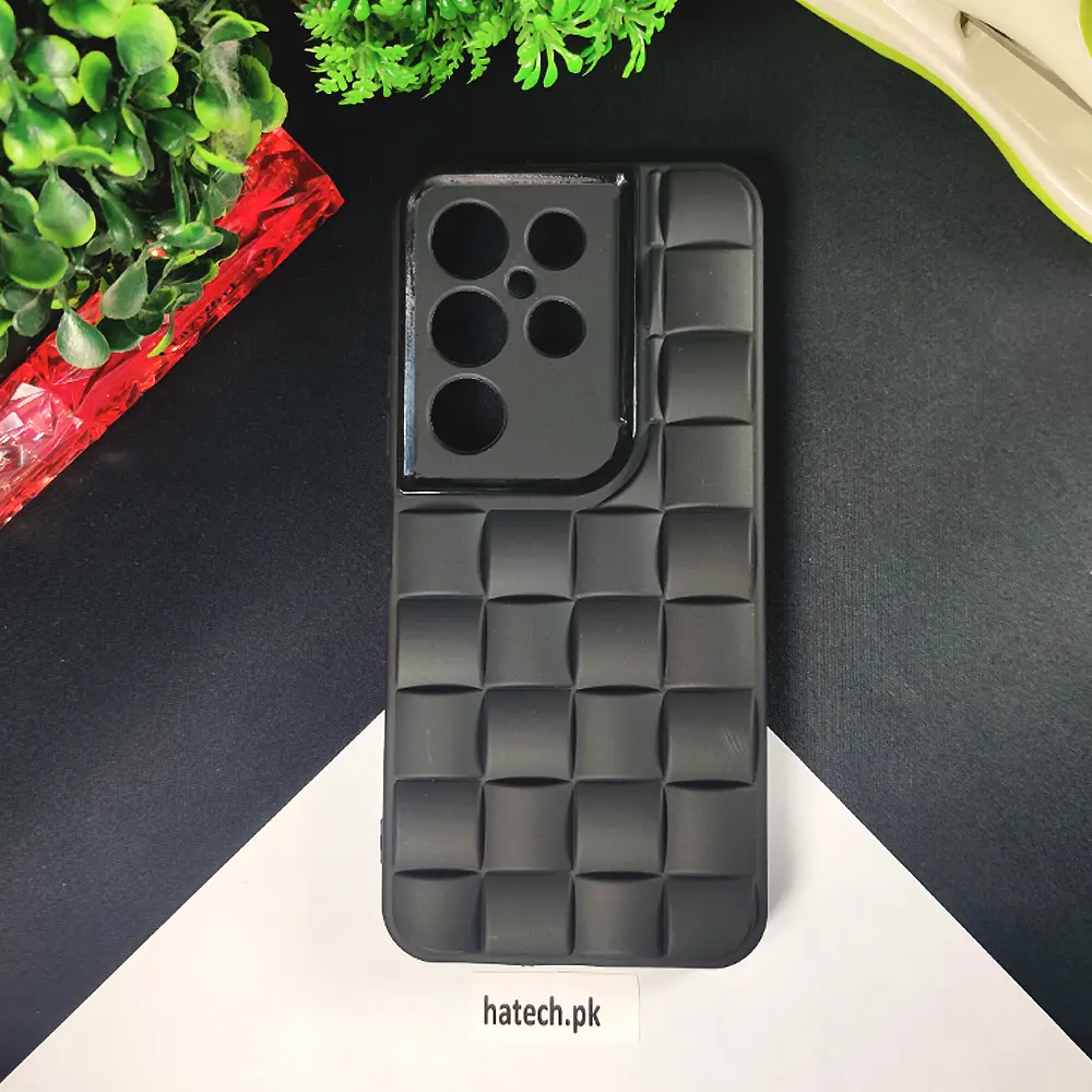 Sparx Neo X 3D Cube Waves Puffer Soft Silicone Back Case (Black)