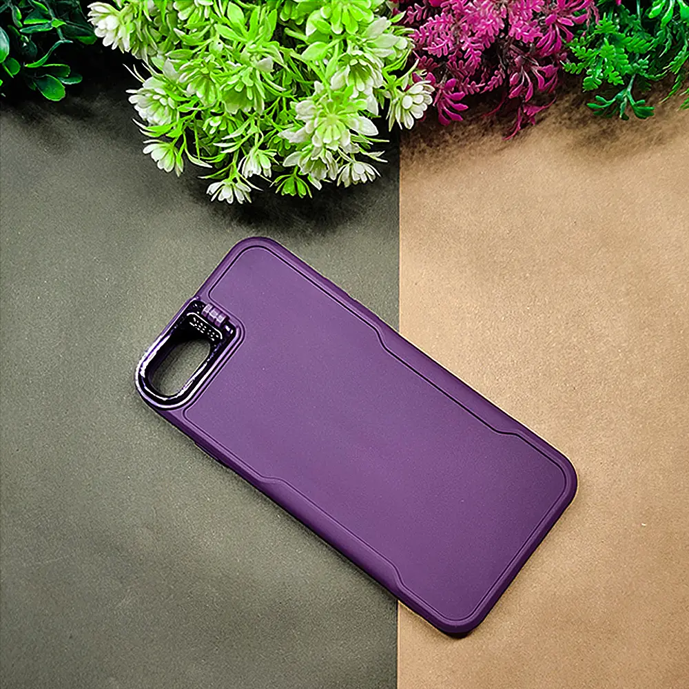 Pro Camera Stand Soft Silicone Case for iPhone 7G/8G/SE 2020 - Purple