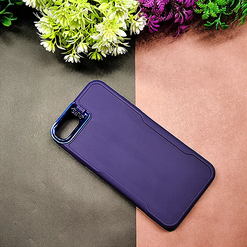 iPhone 7G|8G|SE 2020|6G|6Gs Case Pro Camera Stand Soft Silicone Back Case (Navy Blue)