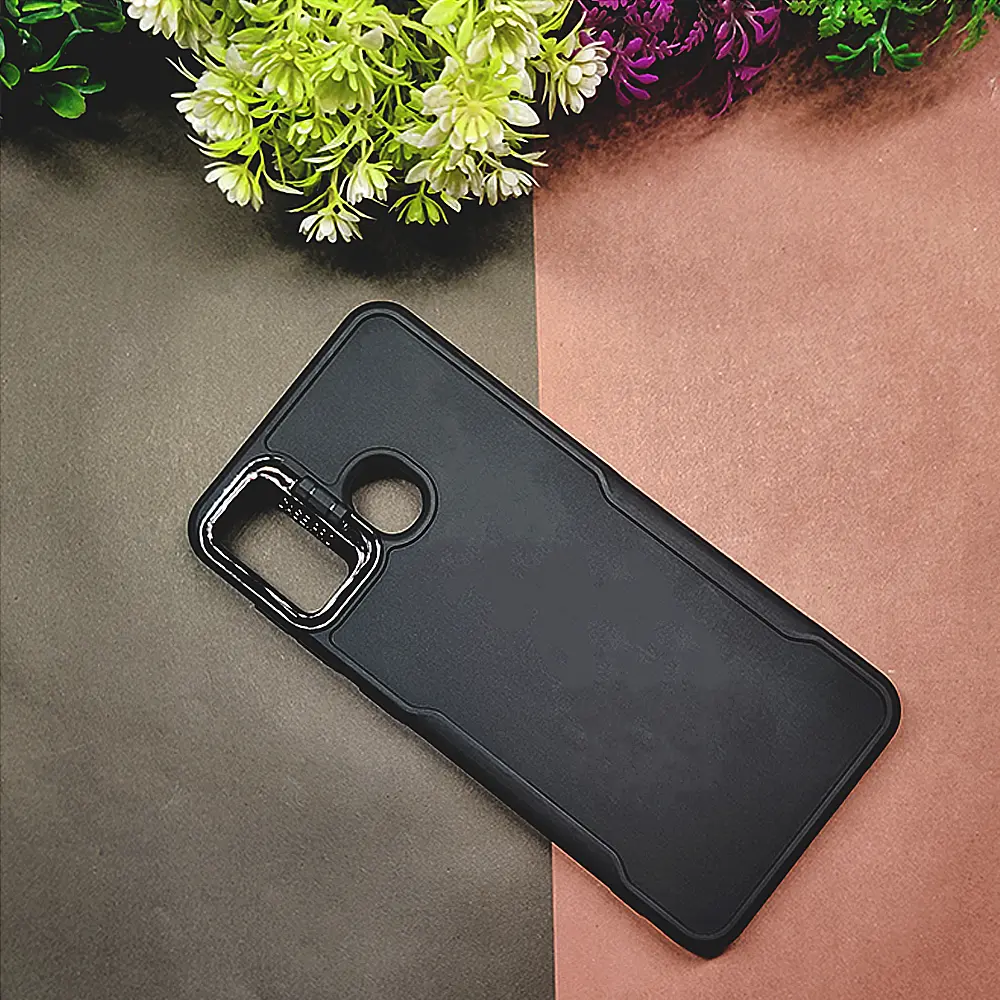 Samsung Galaxy A20/A30/M10s Soft Silicone Case with Pro Camera Stand - Black