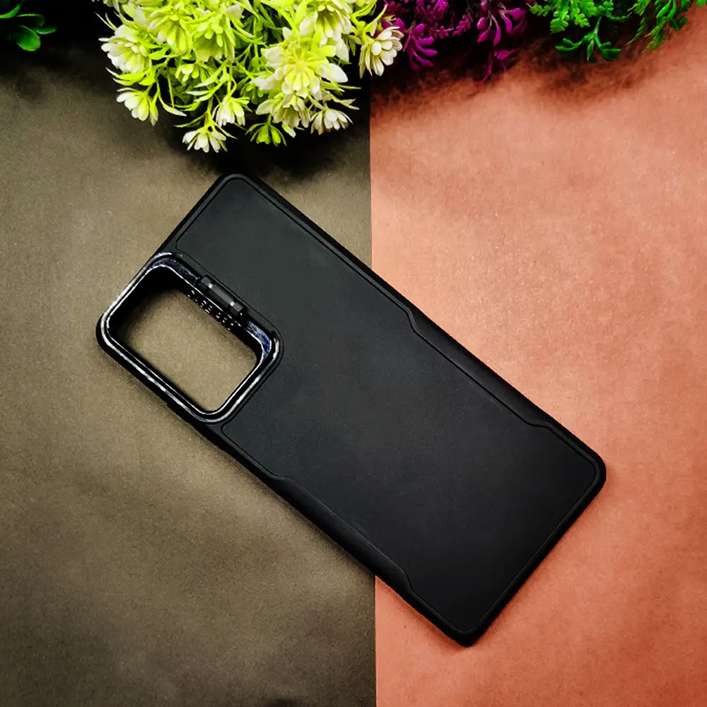 Samsung Galaxy A34 Case Pro Camera Stand Soft Silicone Back Case (Black)