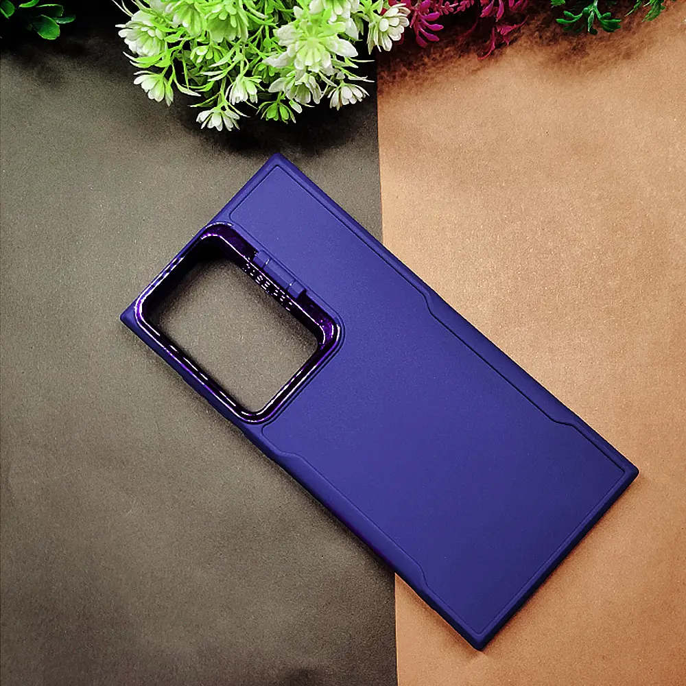 [PO14BSS21U-72-17] Samsung Galaxy S21 Ultra Case - Pro Camera Stand, Soft Silicone, Navy Blue