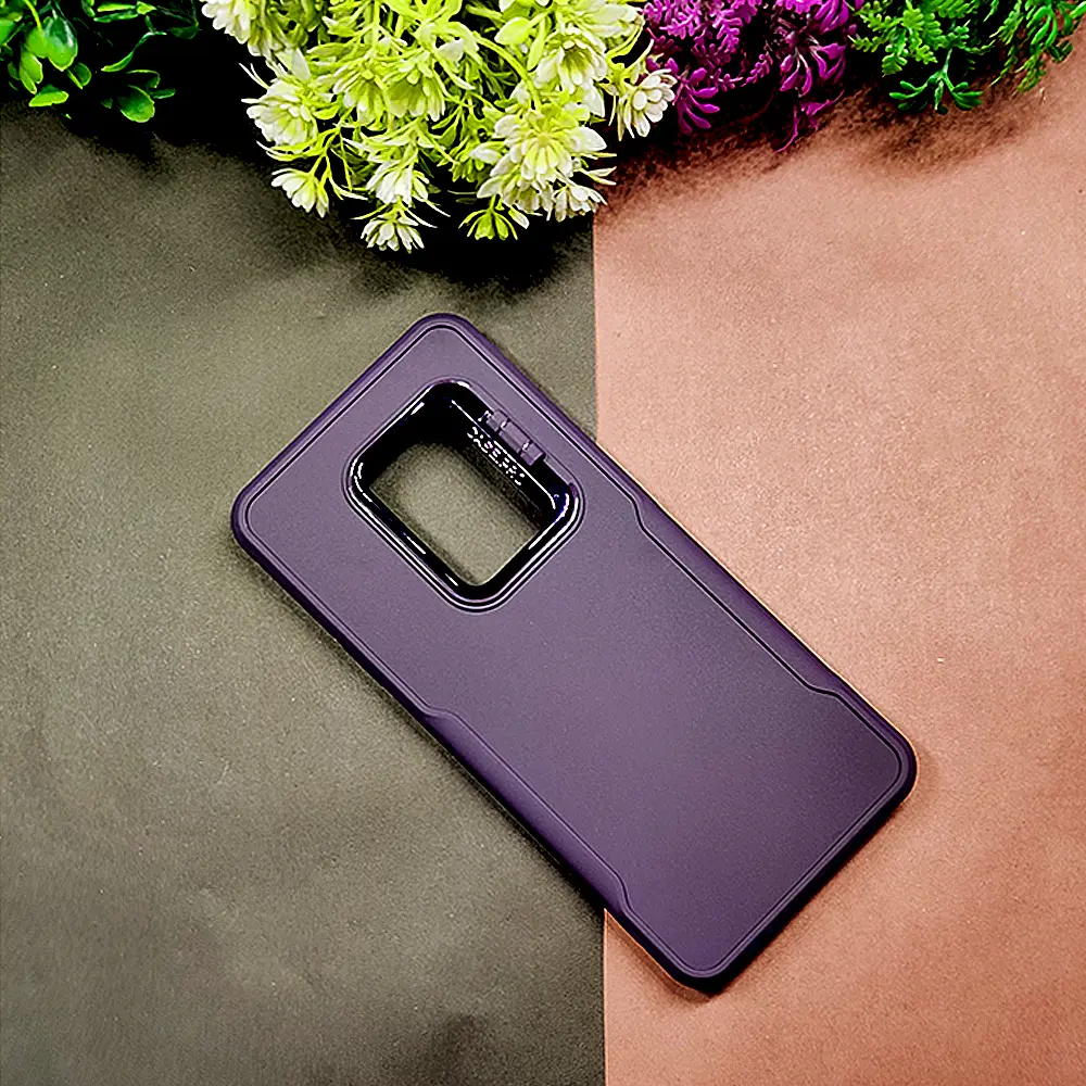 Samsung Galaxy S9 Plus Case Pro Camera Stand Soft Silicone Back Case (Purple)