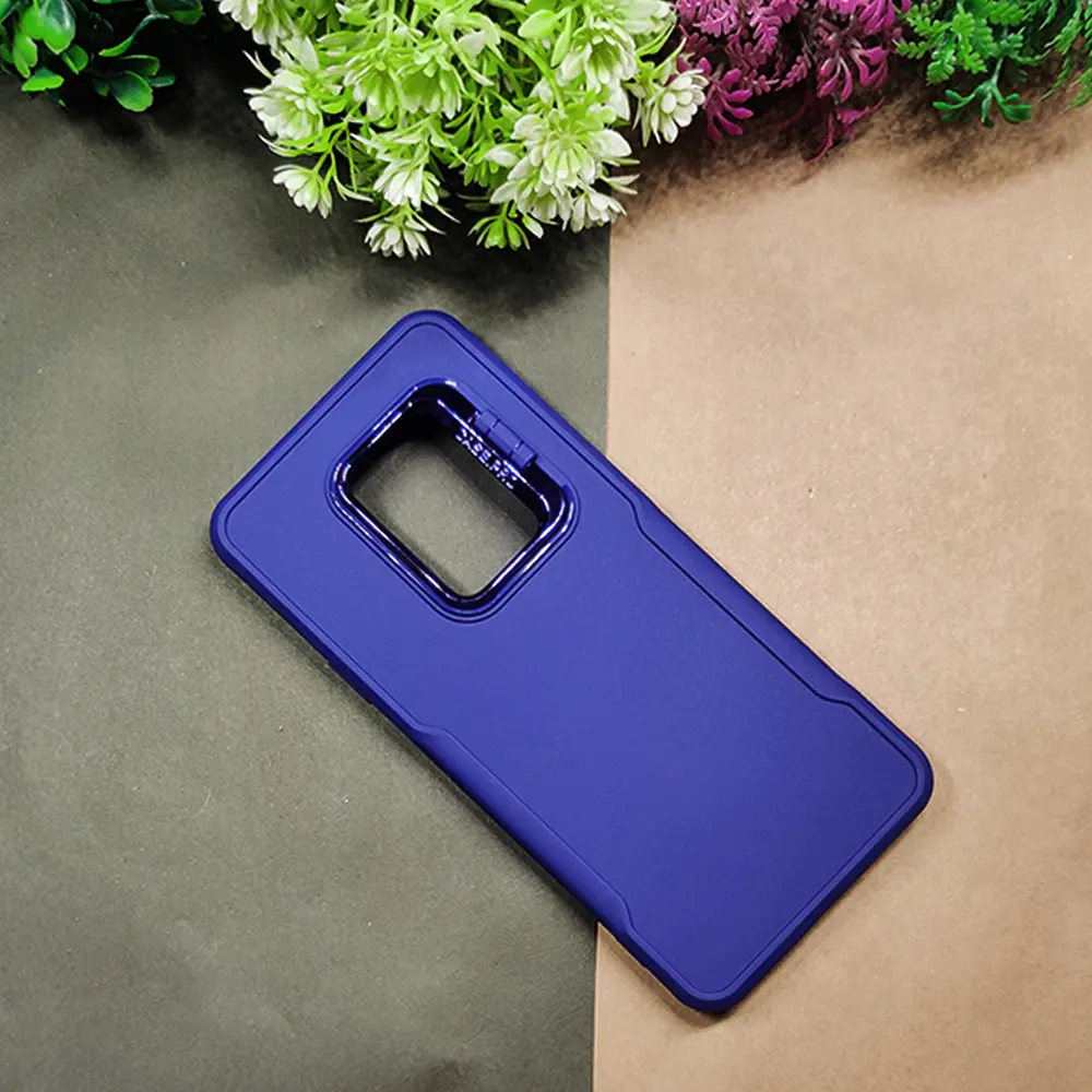 Samsung Galaxy S9 Plus Pro Camera Stand Soft Silicone Case - Navy Blue