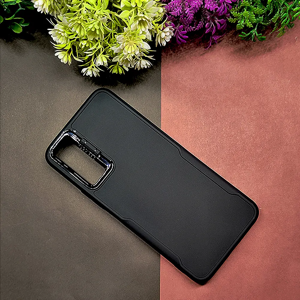 Vivo Y20|Y20i|Y20S|Y12S|Y12A Case Pro Camera Stand Soft Silicone Back Case (Black)