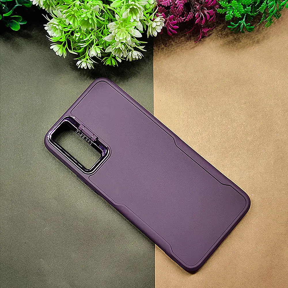 Vivo Y20|Y20i|Y20S|Y12S|Y12A Case Pro Camera Stand Soft Silicone Back Case (Purple)