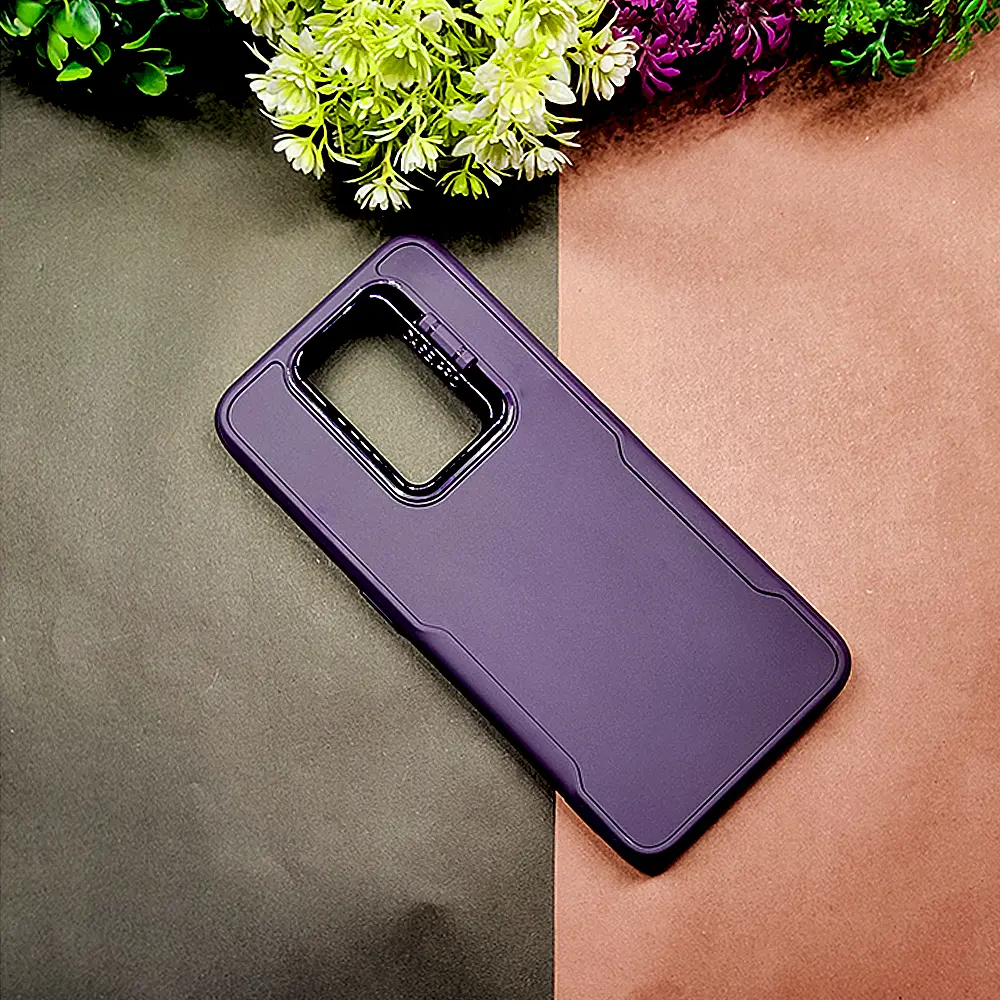 Oppo A5 2020/A9 2020 Case with Pro Camera Stand - Purple Silicone