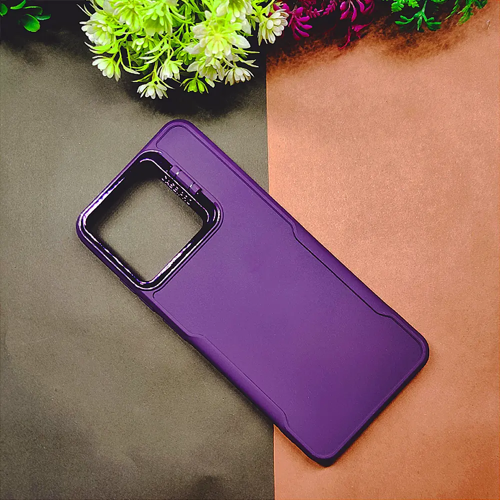 Oppo Realme C35/Narzo 50A Prime Soft Silicone Back Case with Camera Stand - Purple