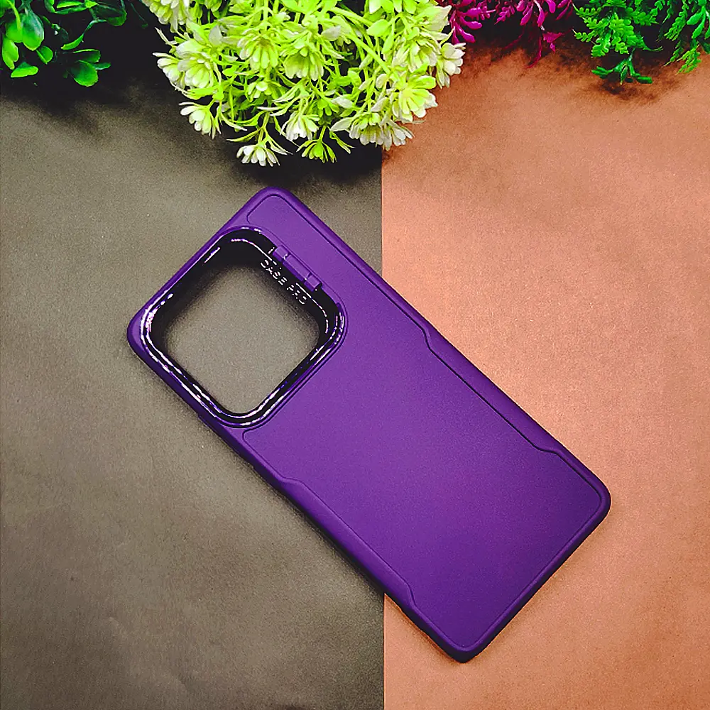 Infinix Hot 50i|Smart 9|Smart 9 HD|Tecno Spark Go 1|Pop 9 Case Pro Camera Stand Soft Silicone Back Case (Purple)
