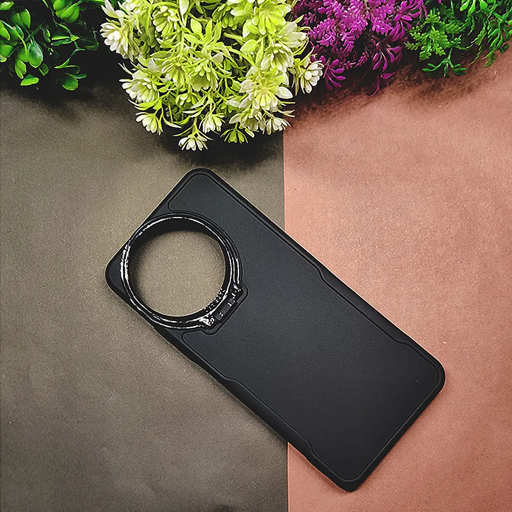 Tecno Spark 30 Pro Case Pro Camera Stand Soft Silicone Back Case (Black)
