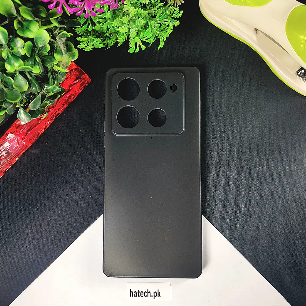 Infinix Note 40 Pro Matte Soft Silicone Paper Back Case (Black)